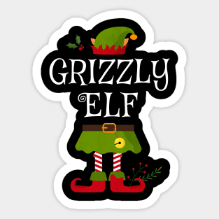 Grizzly Elf Shirt , Family Matching Group Christmas Shirt, Matching T Shirt for Family, Family Reunion Shirts Sticker